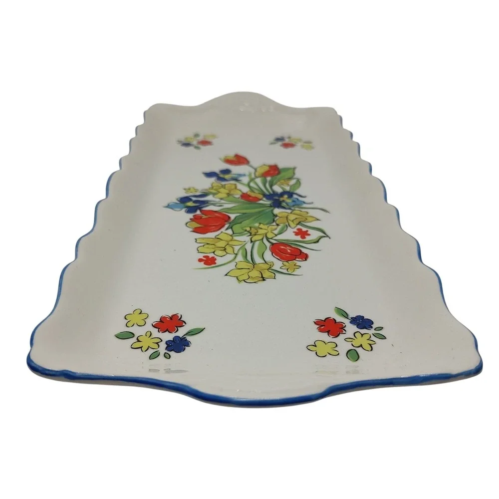 Vintage James Kent Ltd Tray Spring Fair Staffordshire England‎ Scalloped Edges